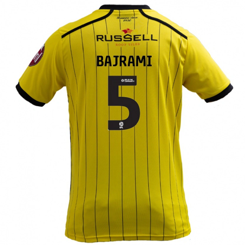 Danxen Bambino Maglia Geraldo Bajrami #5 Giallo Kit Gara Home 2024/25 Maglietta