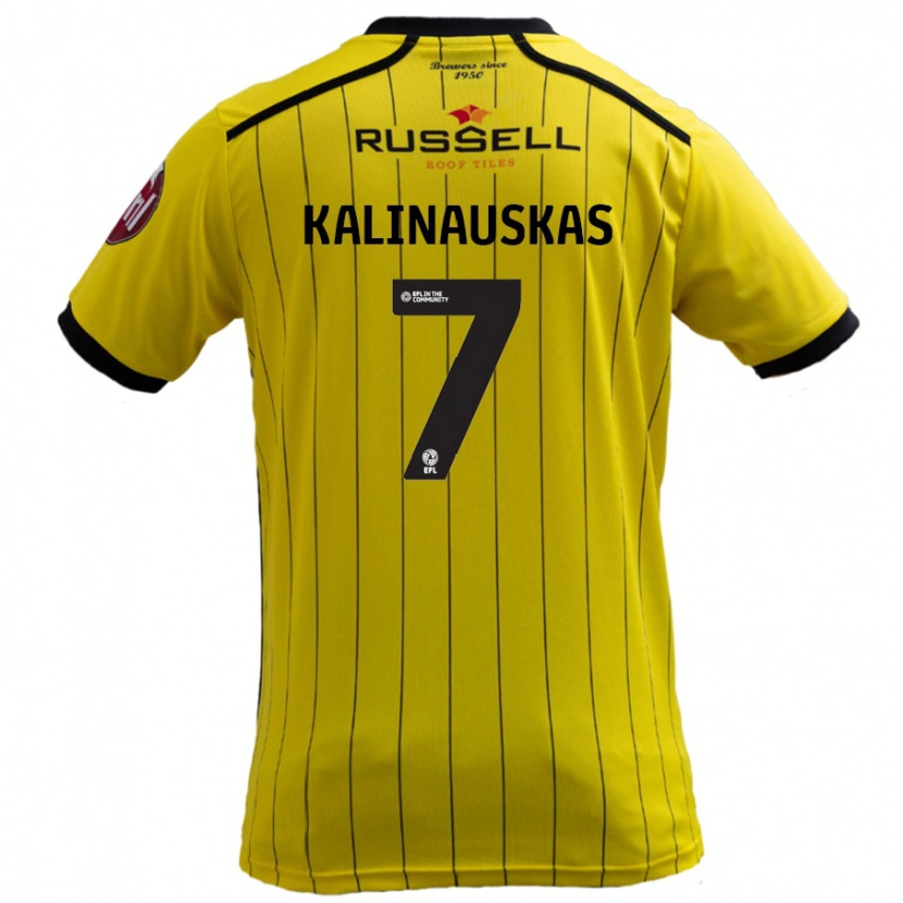 Danxen Bambino Maglia Tomas Kalinauskas #7 Giallo Kit Gara Home 2024/25 Maglietta