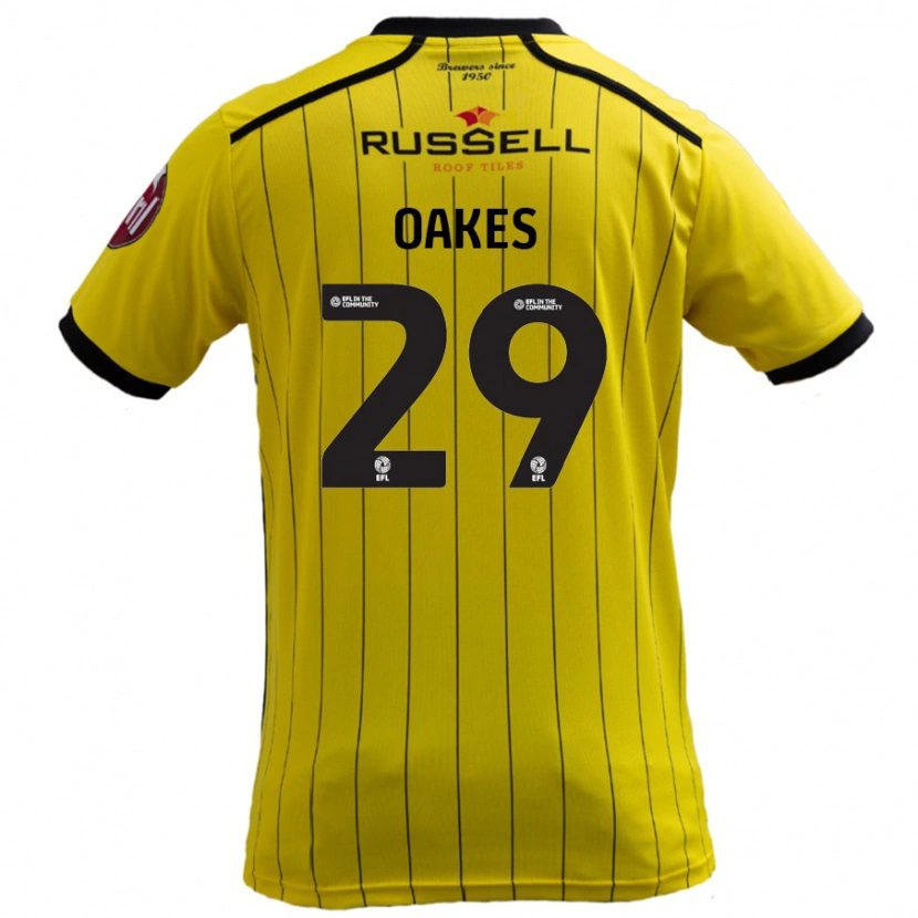 Danxen Bambino Maglia Toby Oakes #29 Giallo Kit Gara Home 2024/25 Maglietta