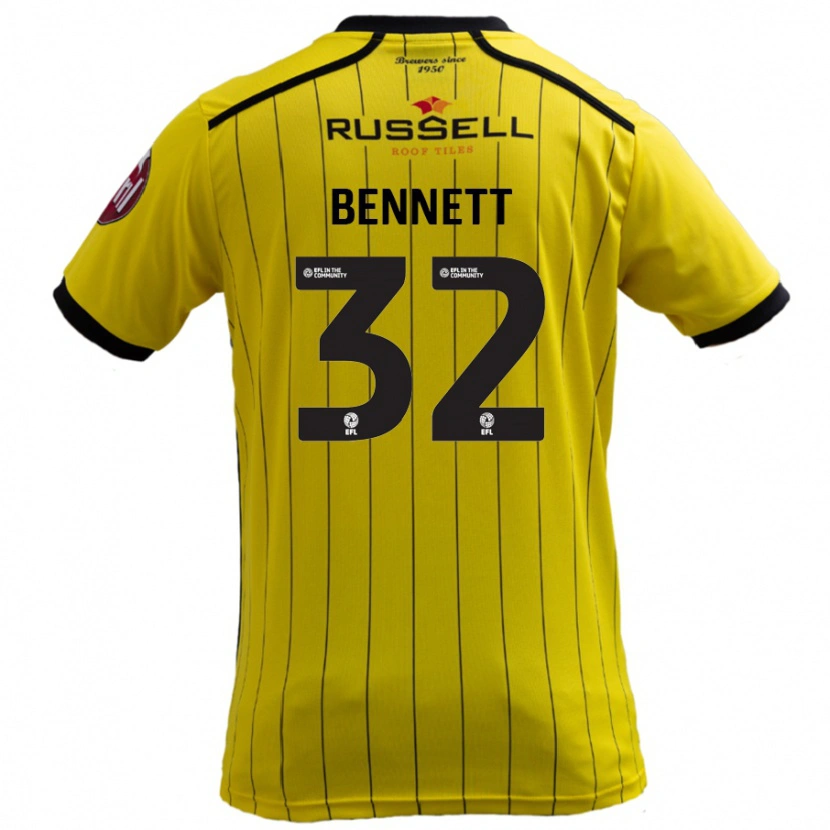 Danxen Bambino Maglia Mason Bennett #32 Giallo Kit Gara Home 2024/25 Maglietta