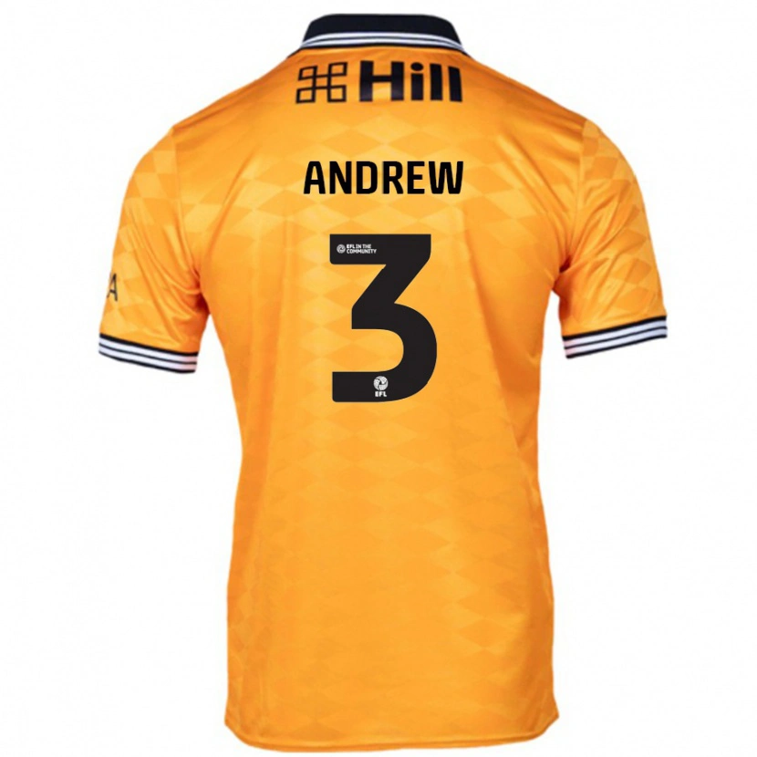 Danxen Bambino Maglia Danny Andrew #3 Arancione Kit Gara Home 2024/25 Maglietta