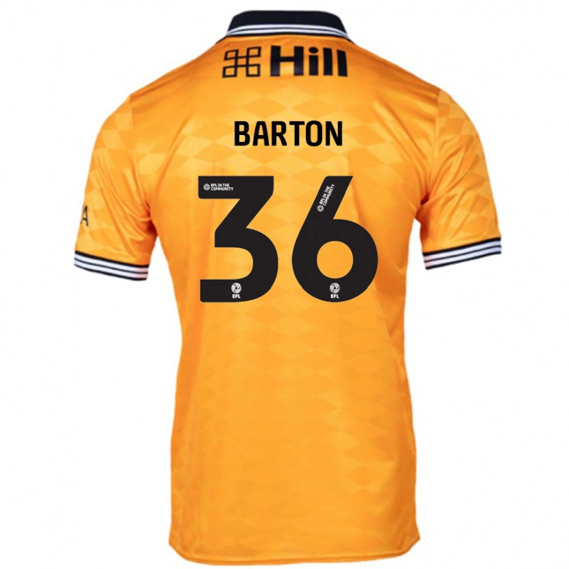 Danxen Bambino Maglia Dan Barton #36 Arancione Kit Gara Home 2024/25 Maglietta