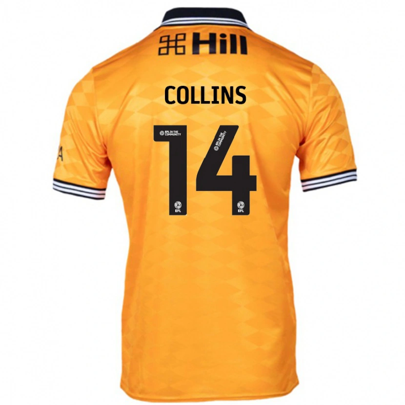 Danxen Bambino Maglia Natasha Collins #14 Arancione Kit Gara Home 2024/25 Maglietta