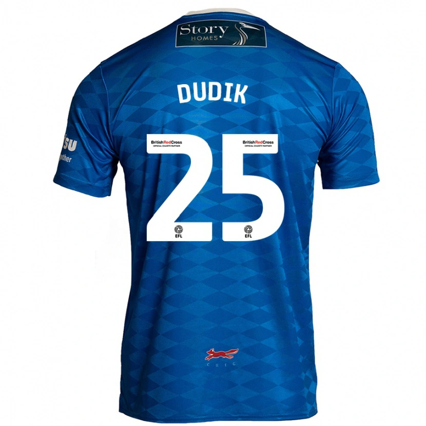 Danxen Bambino Maglia Anton Dudik #25 Blu Kit Gara Home 2024/25 Maglietta