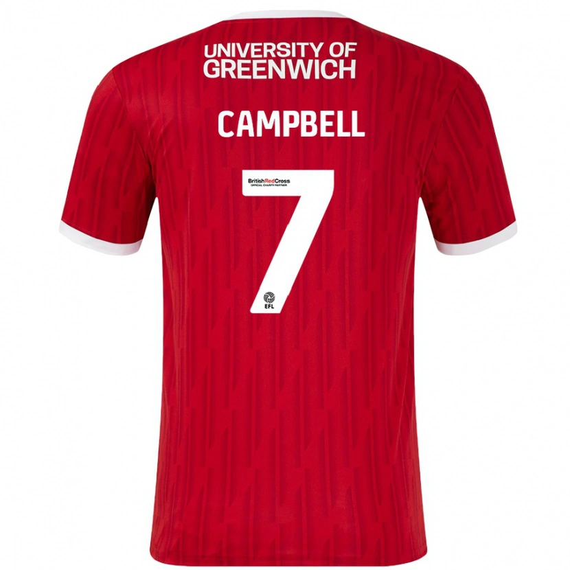 Danxen Bambino Maglia Tyreece Campbell #7 Rosso Bianco Kit Gara Home 2024/25 Maglietta