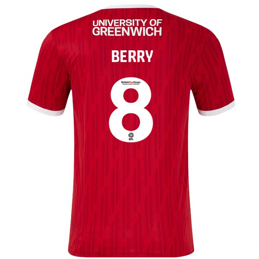 Danxen Bambino Maglia Luke Berry #8 Rosso Bianco Kit Gara Home 2024/25 Maglietta
