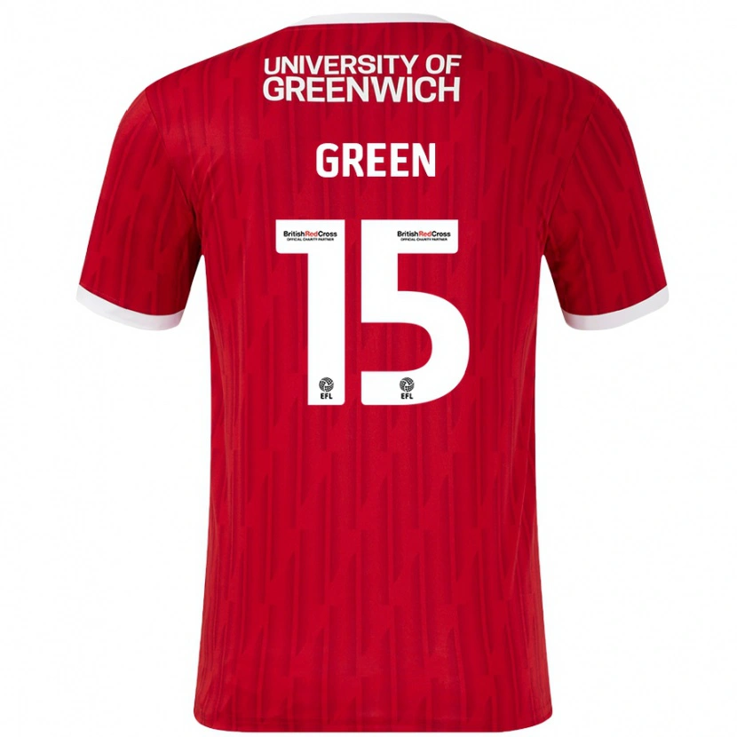 Danxen Bambino Maglia Kayleigh Green #15 Rosso Bianco Kit Gara Home 2024/25 Maglietta