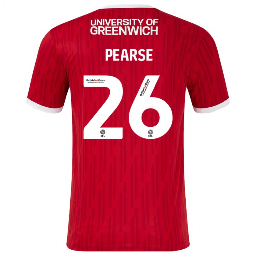 Danxen Bambino Maglia Gracie Pearse #26 Rosso Bianco Kit Gara Home 2024/25 Maglietta