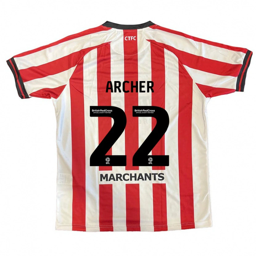 Danxen Bambino Maglia Ethon Archer #22 Rosso Bianco Kit Gara Home 2024/25 Maglietta
