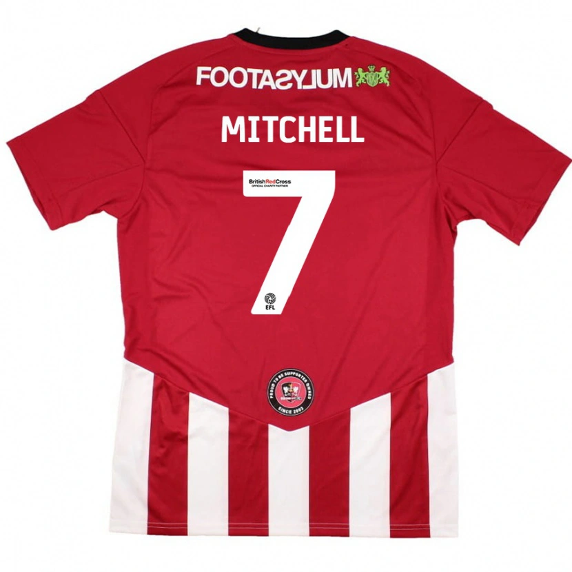 Danxen Bambino Maglia Demetri Mitchell #7 Rosso Bianco Kit Gara Home 2024/25 Maglietta
