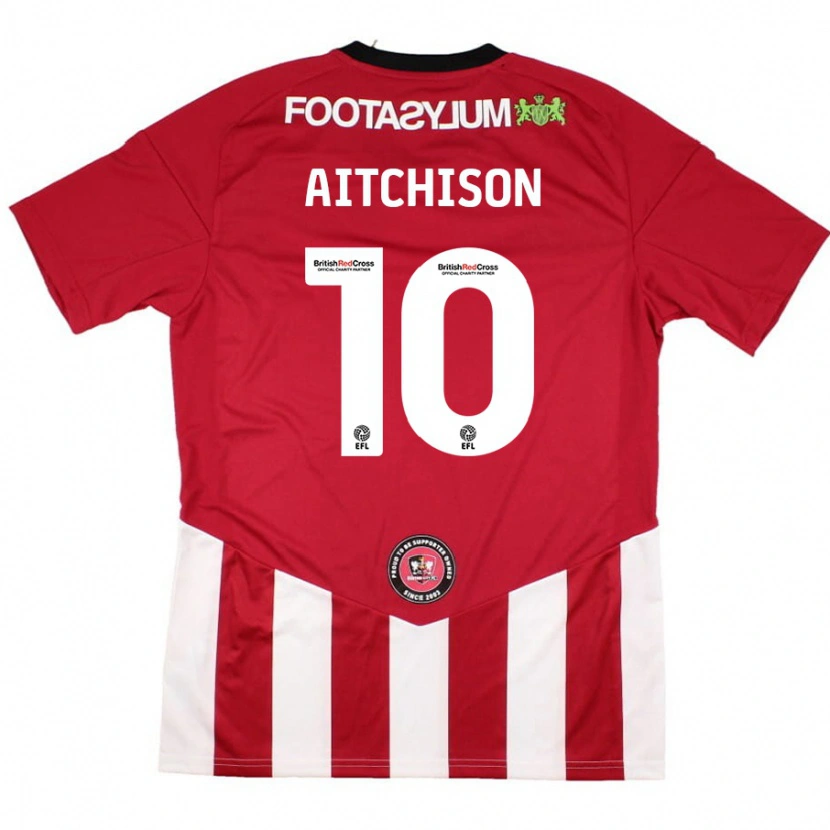 Danxen Bambino Maglia Jack Aitchison #10 Rosso Bianco Kit Gara Home 2024/25 Maglietta