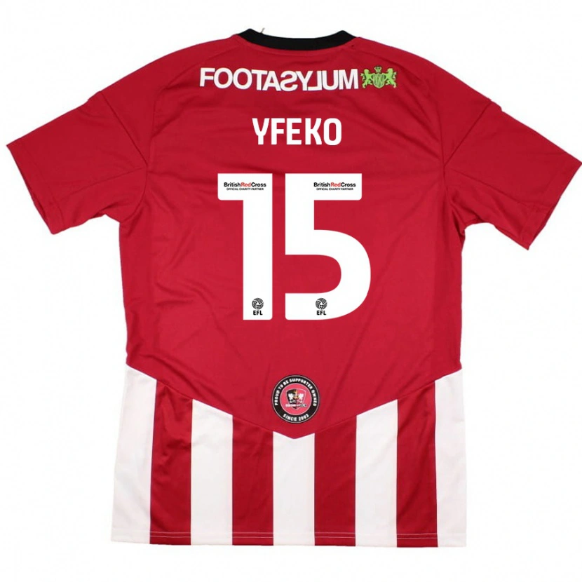 Danxen Bambino Maglia Johnly Yfeko #15 Rosso Bianco Kit Gara Home 2024/25 Maglietta