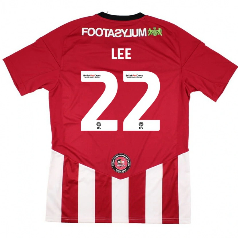 Danxen Bambino Maglia Harry Lee #22 Rosso Bianco Kit Gara Home 2024/25 Maglietta