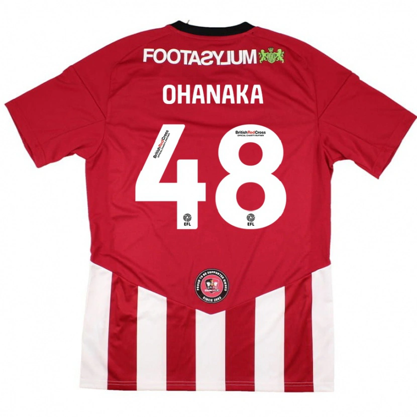 Danxen Bambino Maglia Santino Ohanaka #48 Rosso Bianco Kit Gara Home 2024/25 Maglietta