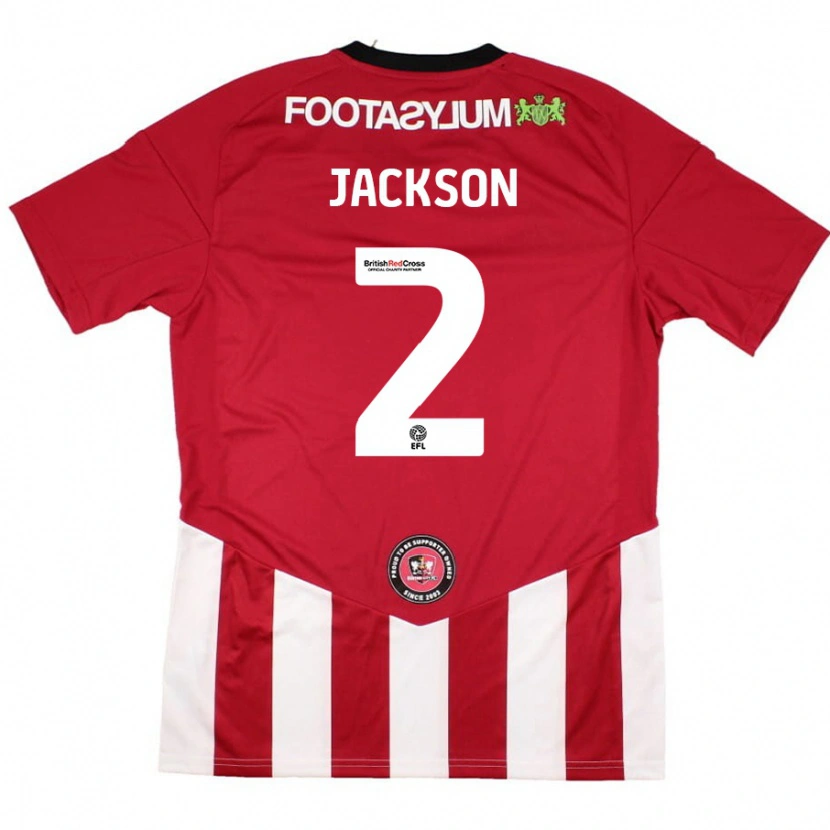Danxen Bambino Maglia Bow Jackson #2 Rosso Bianco Kit Gara Home 2024/25 Maglietta