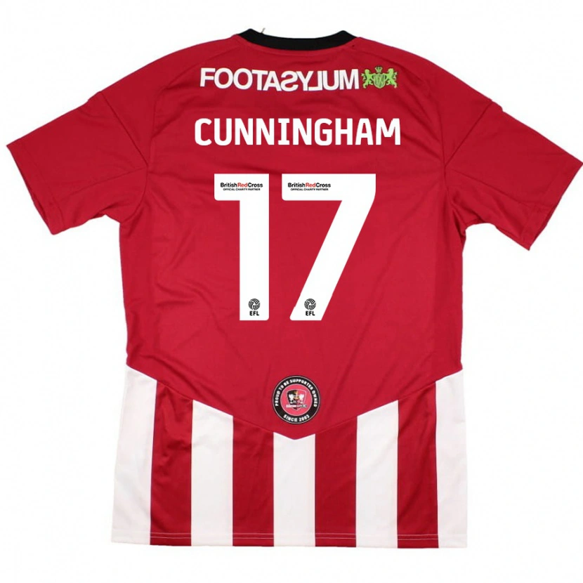 Danxen Bambino Maglia Zoe Cunningham #17 Rosso Bianco Kit Gara Home 2024/25 Maglietta