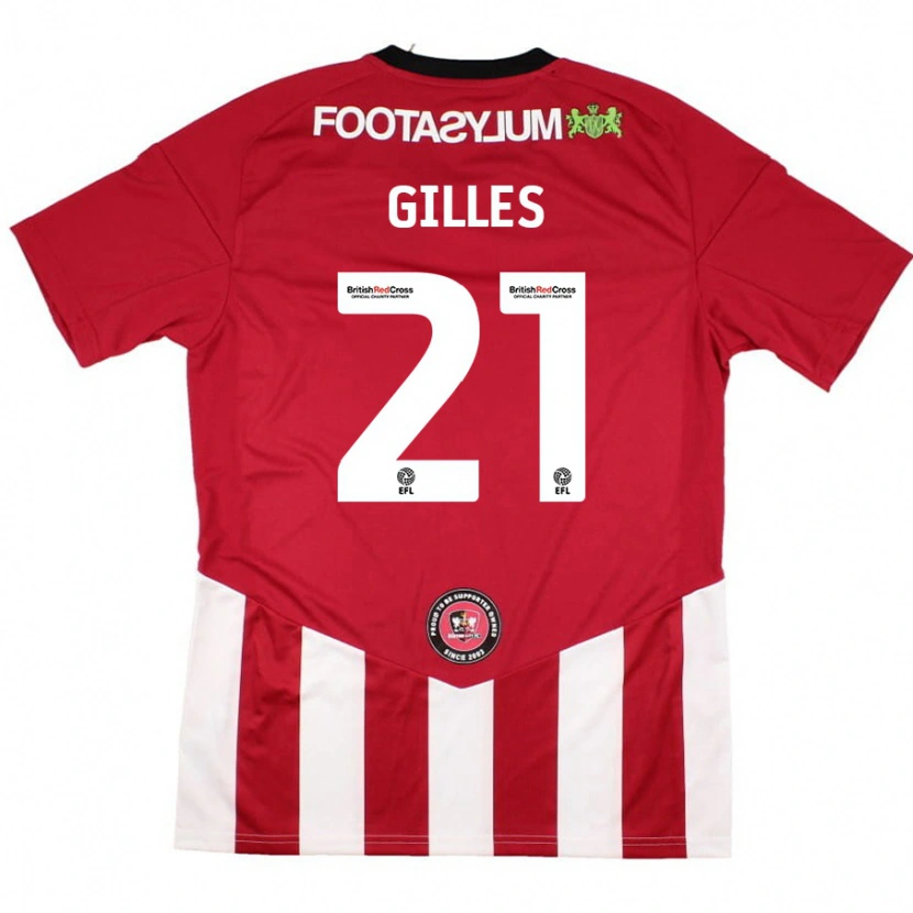 Danxen Bambino Maglia Sophie Gilles #21 Rosso Bianco Kit Gara Home 2024/25 Maglietta