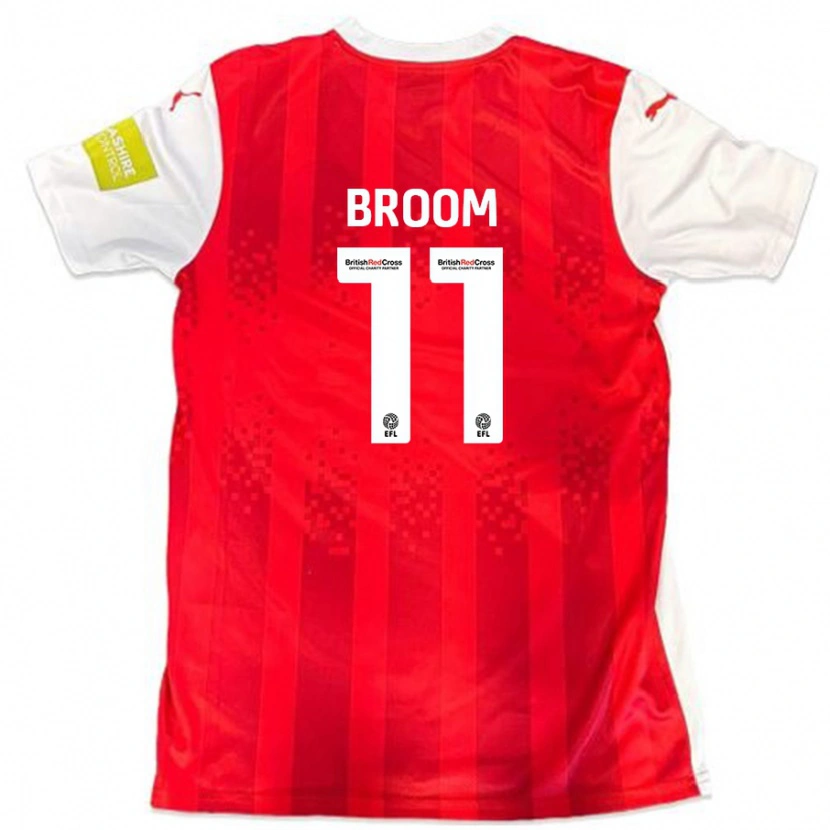 Danxen Bambino Maglia Ryan Broom #11 Rosso Bianco Kit Gara Home 2024/25 Maglietta