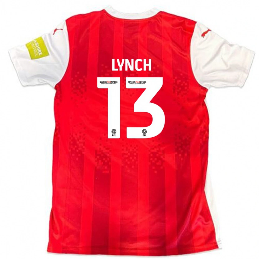 Danxen Bambino Maglia Jay Lynch #13 Rosso Bianco Kit Gara Home 2024/25 Maglietta