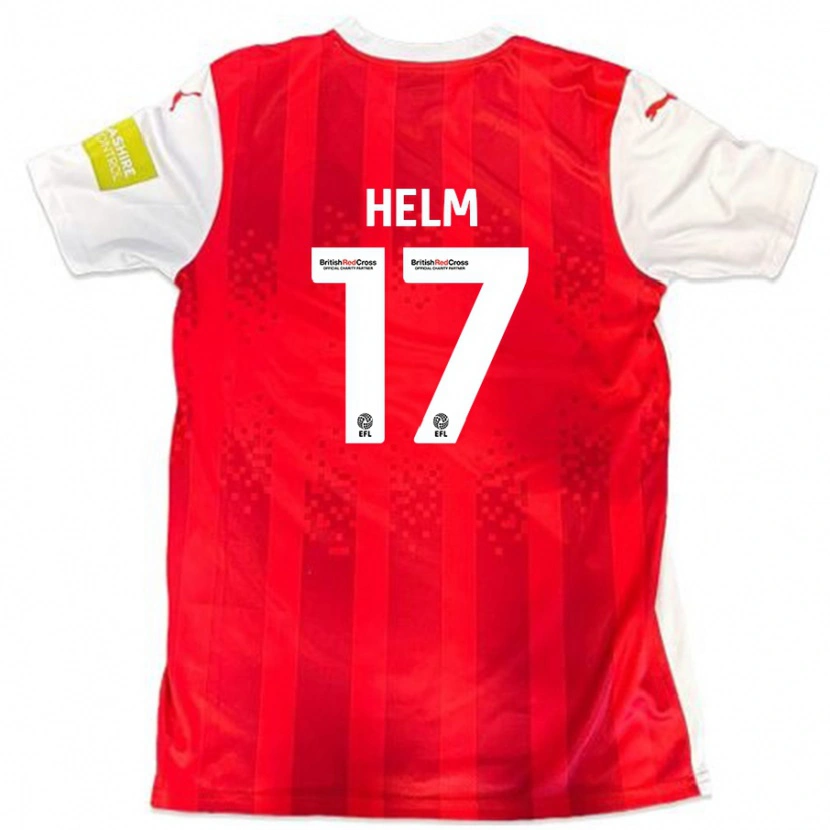Danxen Bambino Maglia Mark Helm #17 Rosso Bianco Kit Gara Home 2024/25 Maglietta