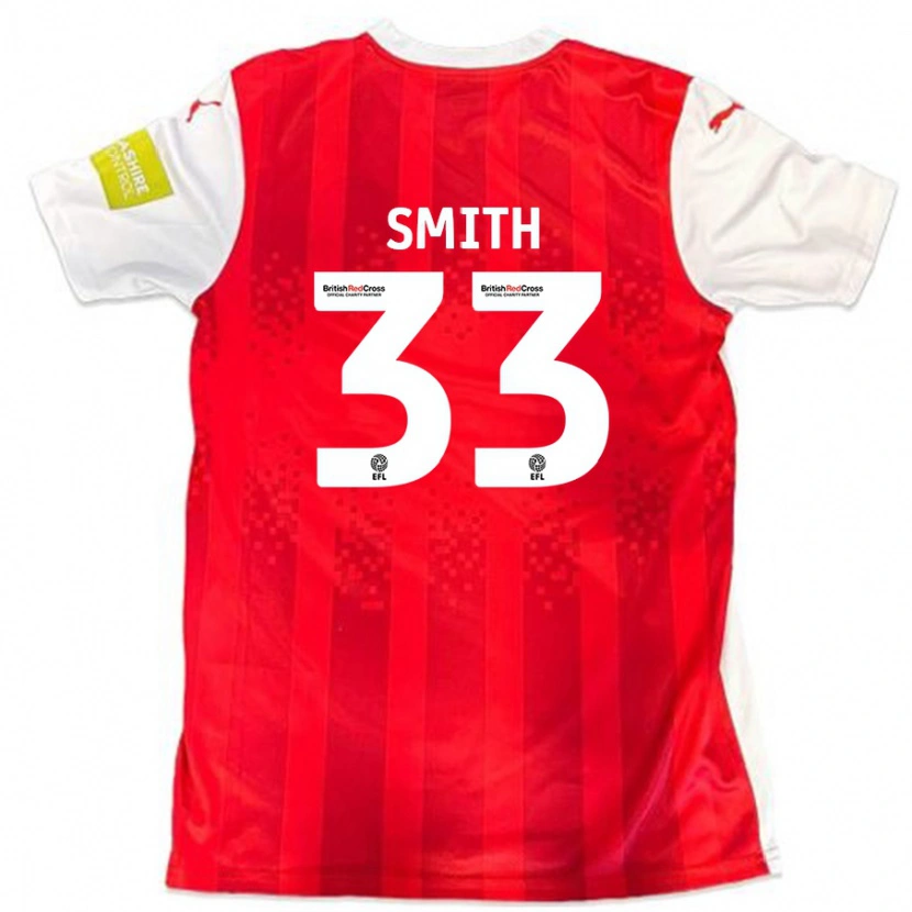 Danxen Bambino Maglia Pele Smith #33 Rosso Bianco Kit Gara Home 2024/25 Maglietta