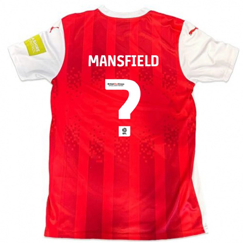 Danxen Bambino Maglia Ronan Mansfield #0 Rosso Bianco Kit Gara Home 2024/25 Maglietta