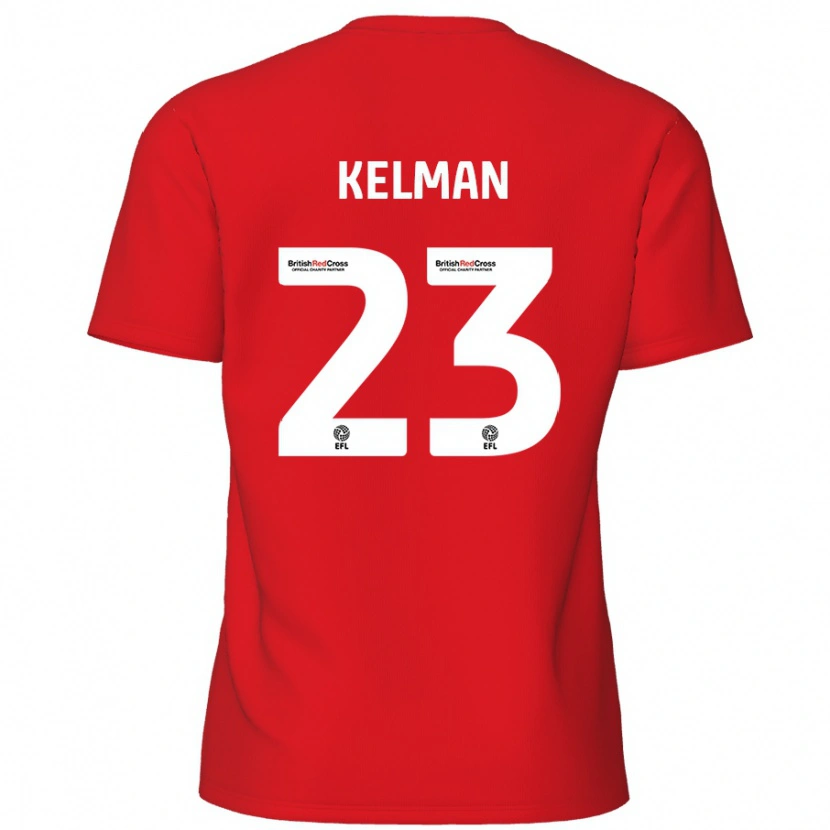 Danxen Bambino Maglia Charlie Kelman #23 Rosso Kit Gara Home 2024/25 Maglietta