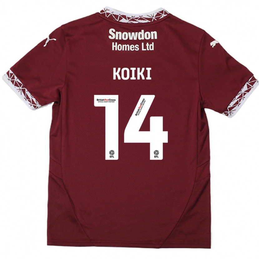 Danxen Bambino Maglia Ali Koiki #14 Borgogna Kit Gara Home 2024/25 Maglietta