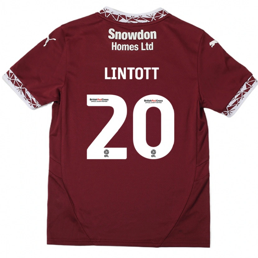 Danxen Bambino Maglia Harvey Lintott #20 Borgogna Kit Gara Home 2024/25 Maglietta