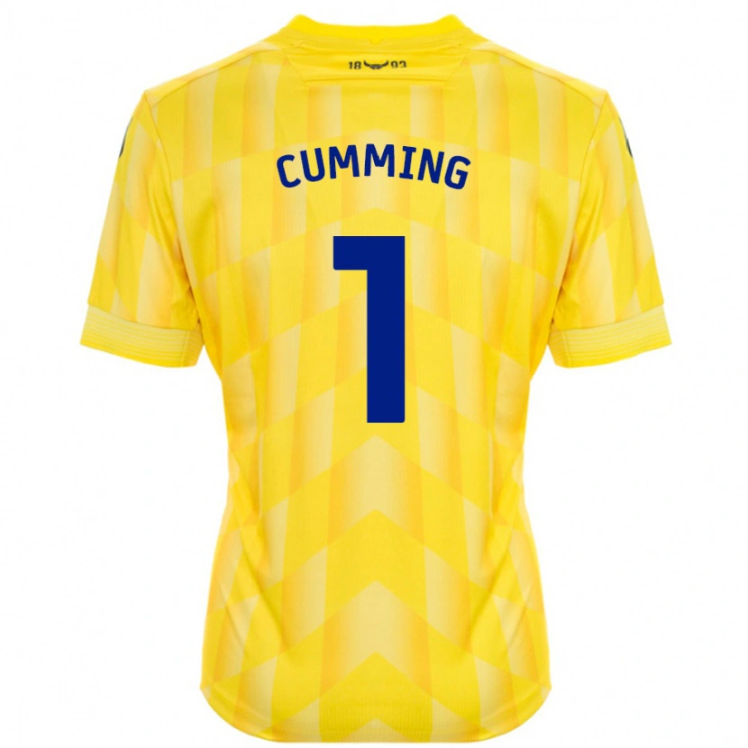 Danxen Bambino Maglia Jamie Cumming #1 Giallo Kit Gara Home 2024/25 Maglietta