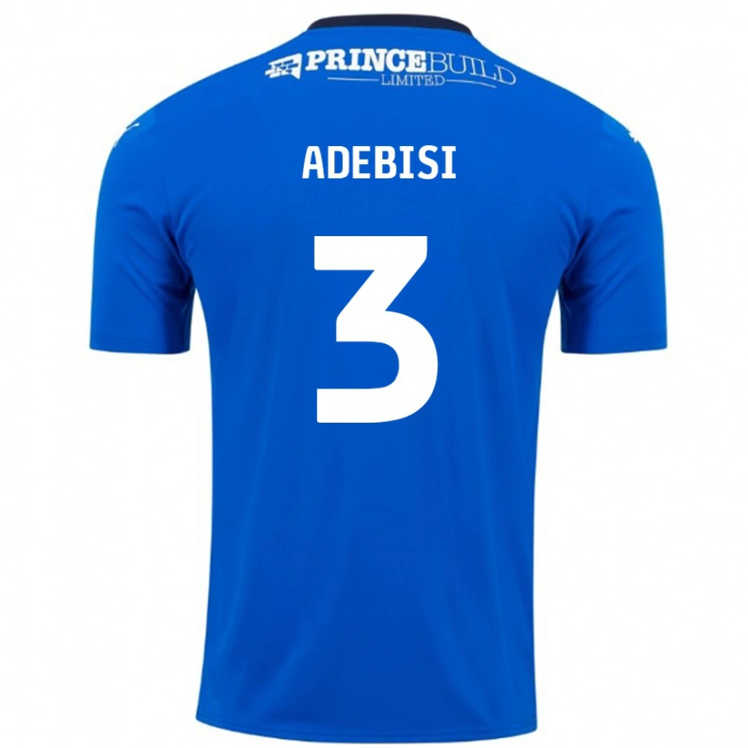 Danxen Bambino Maglia Rio Adebisi #3 Blu Bianco Kit Gara Home 2024/25 Maglietta