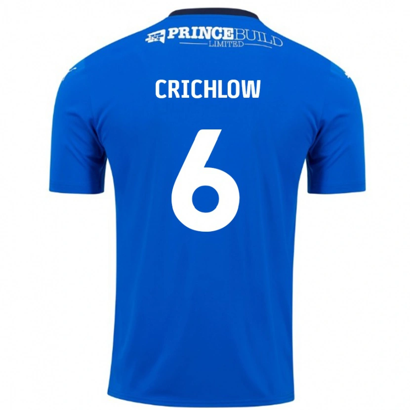 Danxen Bambino Maglia Romoney Crichlow #6 Blu Bianco Kit Gara Home 2024/25 Maglietta
