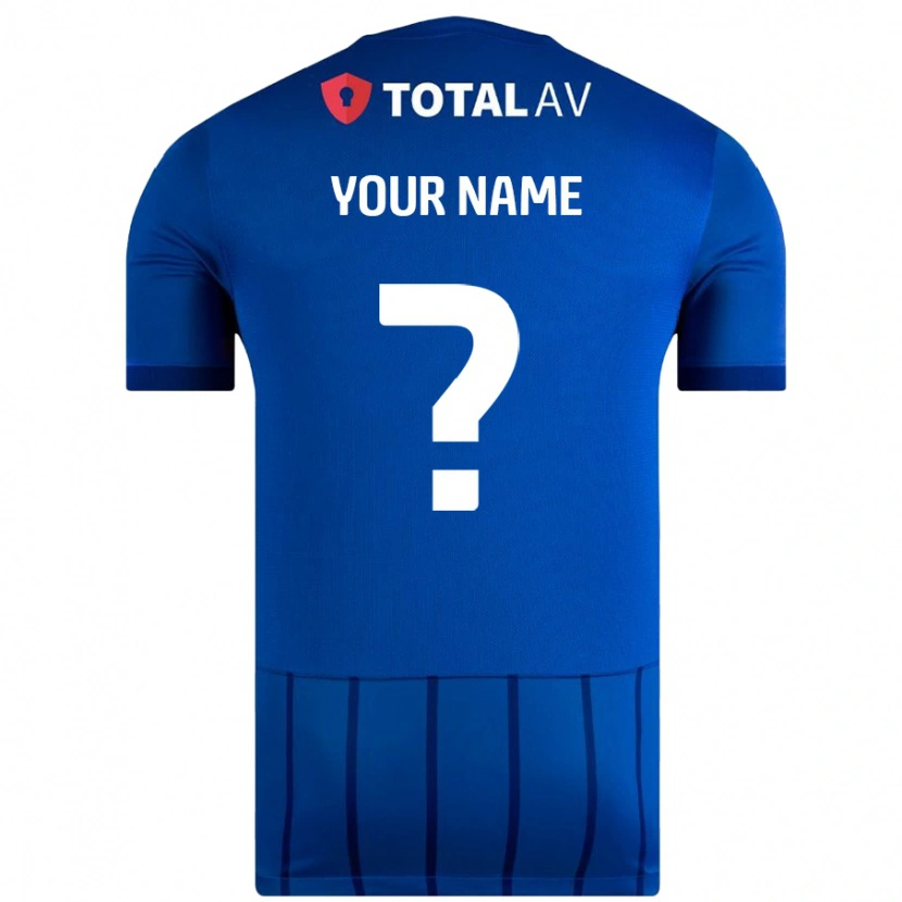 Danxen Bambino Maglia Il Tuo Nome #0 Blu Kit Gara Home 2024/25 Maglietta