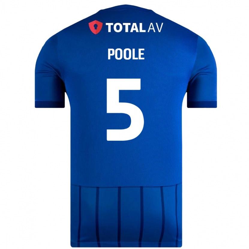 Danxen Bambino Maglia Regan Poole #5 Blu Kit Gara Home 2024/25 Maglietta