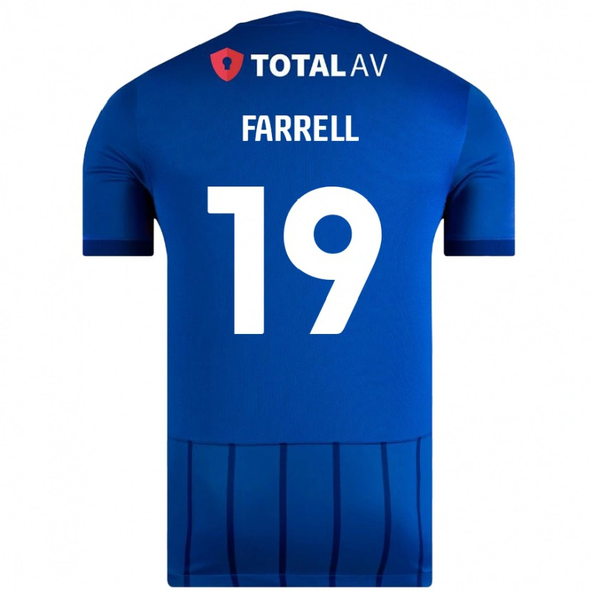 Danxen Bambino Maglia Jacob Farrell #19 Blu Kit Gara Home 2024/25 Maglietta