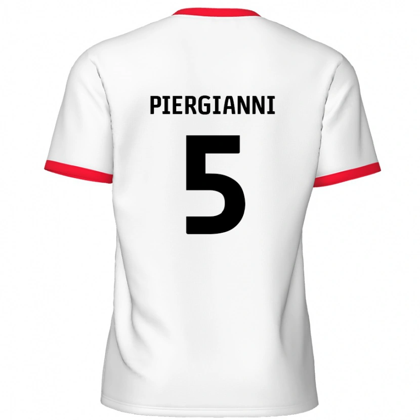 Danxen Bambino Maglia Carl Piergianni #5 Bianco Rosso Kit Gara Home 2024/25 Maglietta
