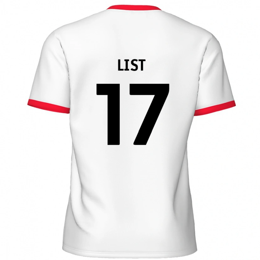 Danxen Bambino Maglia Elliott List #17 Bianco Rosso Kit Gara Home 2024/25 Maglietta