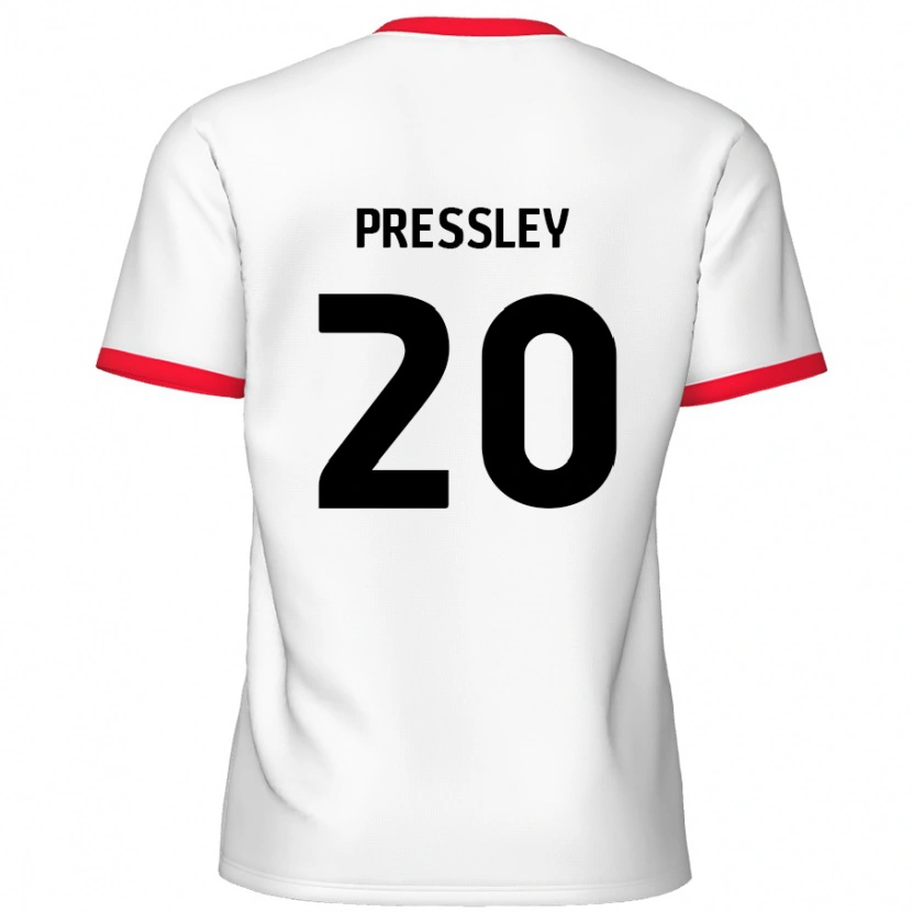 Danxen Bambino Maglia Aaron Pressley #20 Bianco Rosso Kit Gara Home 2024/25 Maglietta