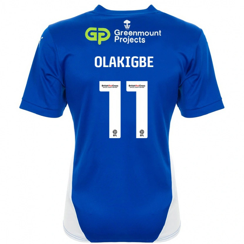 Danxen Bambino Maglia Michael Olakigbe #11 Blu Bianco Kit Gara Home 2024/25 Maglietta