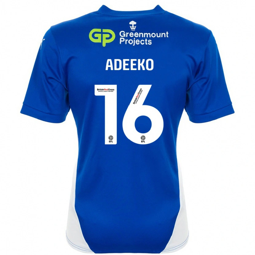 Danxen Bambino Maglia Baba Adeeko #16 Blu Bianco Kit Gara Home 2024/25 Maglietta