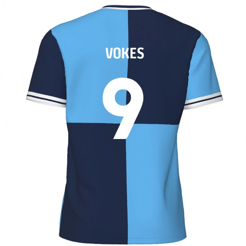 Danxen Bambino Maglia Sam Vokes #9 Azzurro Blu Scuro Kit Gara Home 2024/25 Maglietta