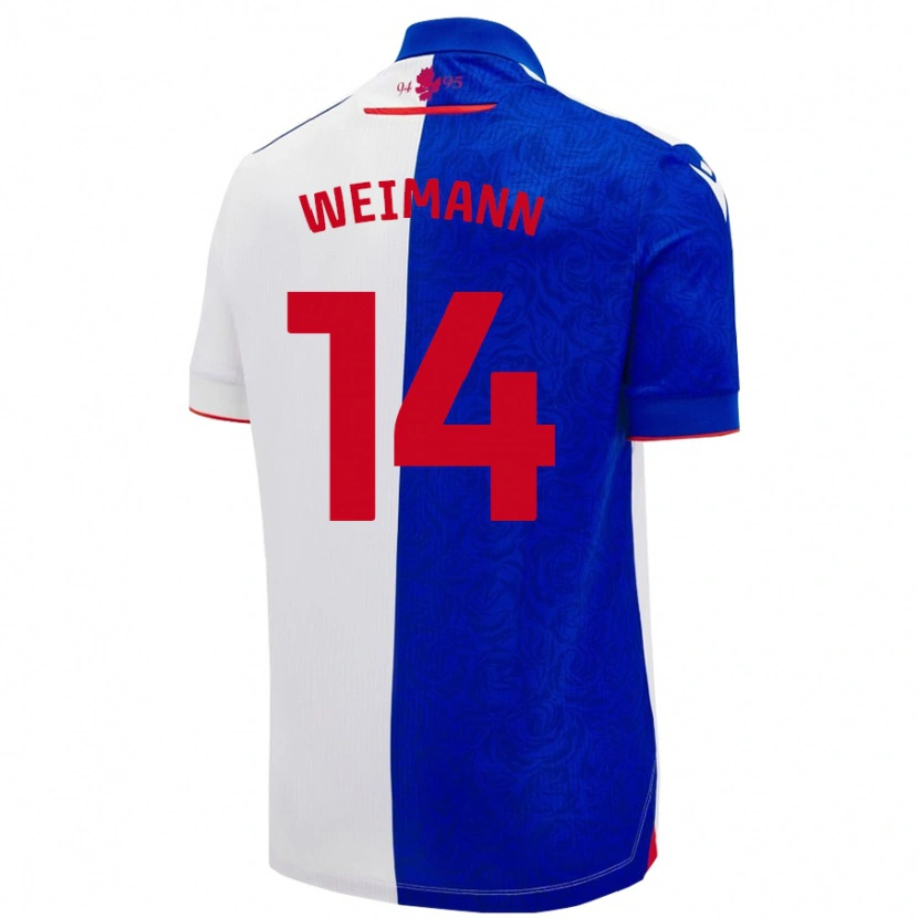 Danxen Bambino Maglia Andreas Weimann #14 Azzurro Bianco Kit Gara Home 2024/25 Maglietta