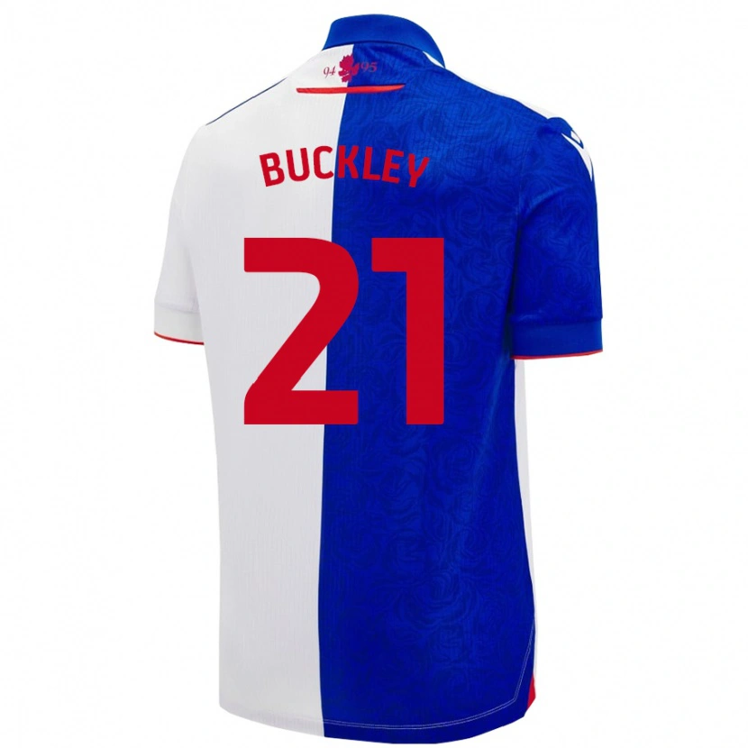 Danxen Bambino Maglia John Buckley #21 Azzurro Bianco Kit Gara Home 2024/25 Maglietta
