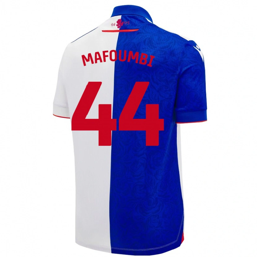 Danxen Bambino Maglia Exaucé Mafoumbi #44 Azzurro Bianco Kit Gara Home 2024/25 Maglietta
