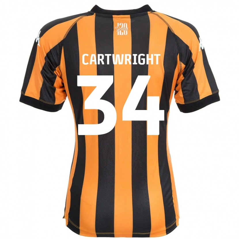 Danxen Bambino Maglia Harvey Cartwright #34 Nero Ambra Kit Gara Home 2024/25 Maglietta