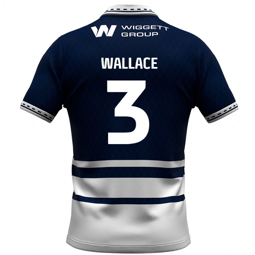Danxen Bambino Maglia Murray Wallace #3 Blu Navy Bianco Kit Gara Home 2024/25 Maglietta