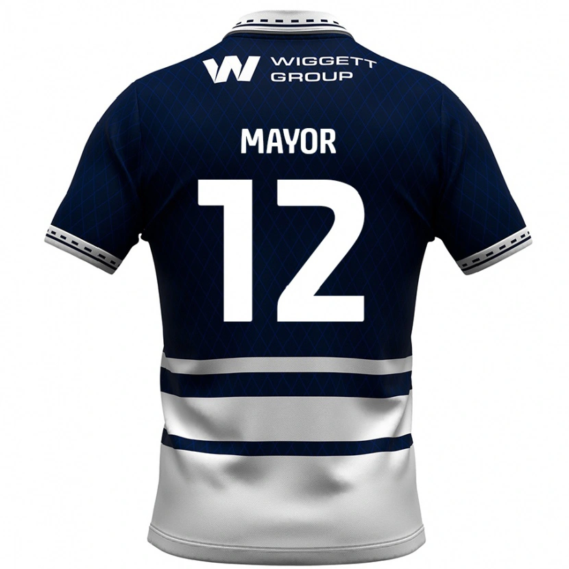 Danxen Bambino Maglia Adam Mayor #12 Blu Navy Bianco Kit Gara Home 2024/25 Maglietta