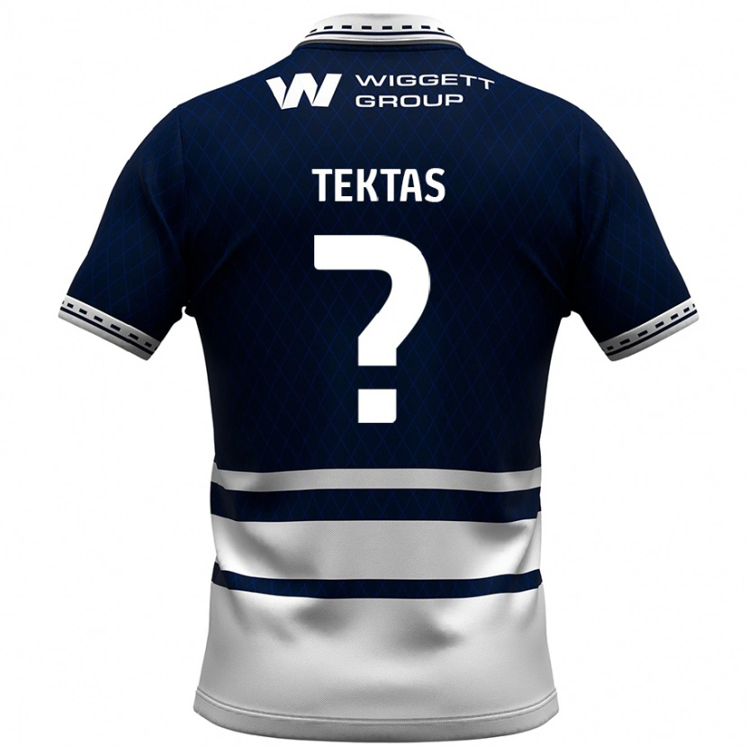Danxen Bambino Maglia Jayden Tektas #0 Blu Navy Bianco Kit Gara Home 2024/25 Maglietta
