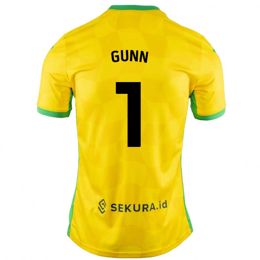 Danxen Bambino Maglia Angus Gunn #1 Giallo Verde Kit Gara Home 2024/25 Maglietta