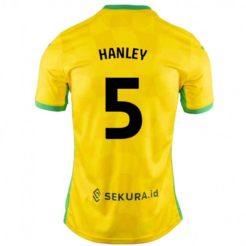 Danxen Bambino Maglia Grant Hanley #5 Giallo Verde Kit Gara Home 2024/25 Maglietta
